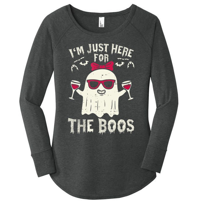 I'm Just Here For The Boos Halloween Costume Women's Perfect Tri Tunic Long Sleeve Shirt