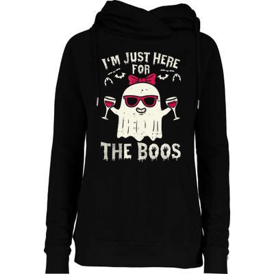 I'm Just Here For The Boos Halloween Costume Womens Funnel Neck Pullover Hood