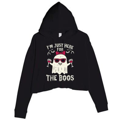 I'm Just Here For The Boos Halloween Costume Crop Fleece Hoodie