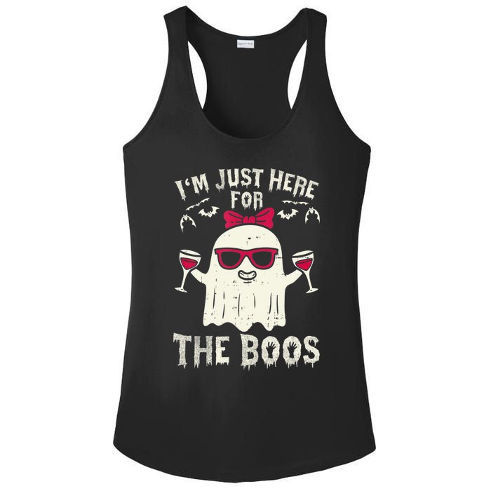 I'm Just Here For The Boos Halloween Costume Ladies PosiCharge Competitor Racerback Tank