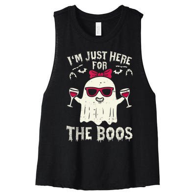 I'm Just Here For The Boos Halloween Costume Women's Racerback Cropped Tank