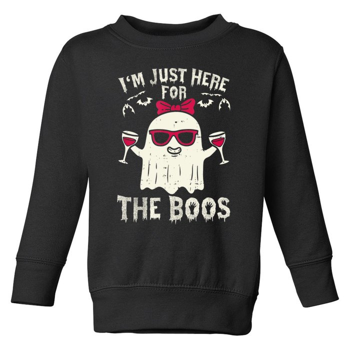 I'm Just Here For The Boos Halloween Costume Toddler Sweatshirt