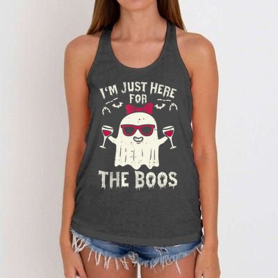 I'm Just Here For The Boos Halloween Costume Women's Knotted Racerback Tank