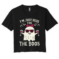 I'm Just Here For The Boos Halloween Costume Women's Crop Top Tee