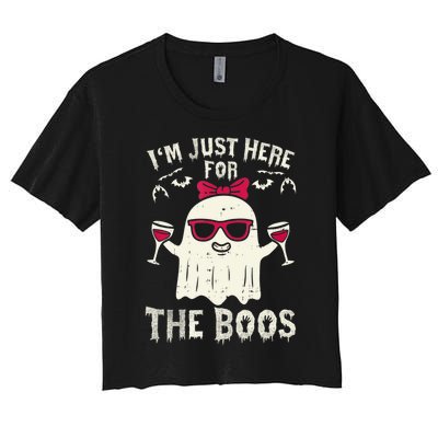 I'm Just Here For The Boos Halloween Costume Women's Crop Top Tee