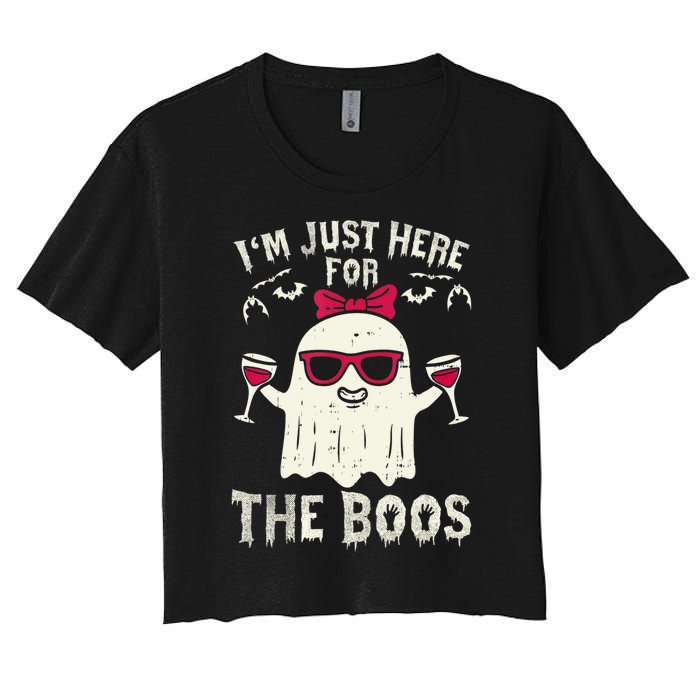 I'm Just Here For The Boos Halloween Costume Women's Crop Top Tee