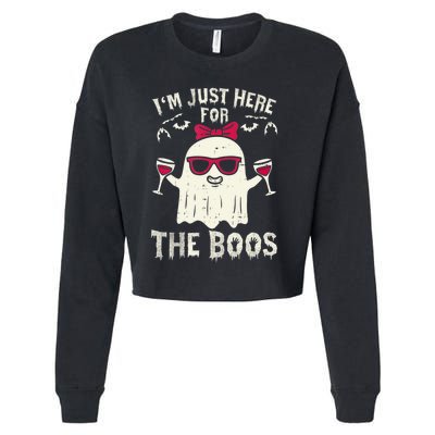 I'm Just Here For The Boos Halloween Costume Cropped Pullover Crew