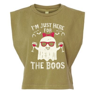 I'm Just Here For The Boos Halloween Costume Garment-Dyed Women's Muscle Tee