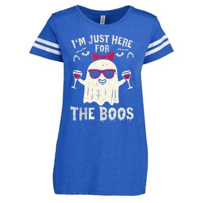 I'm Just Here For The Boos Halloween Costume Enza Ladies Jersey Football T-Shirt