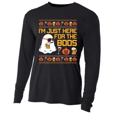 IM Just Here For The Boos Ghost Funny Halloween Cooling Performance Long Sleeve Crew