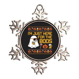 IM Just Here For The Boos Ghost Funny Halloween Metallic Star Ornament