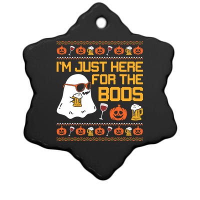 IM Just Here For The Boos Ghost Funny Halloween Ceramic Star Ornament