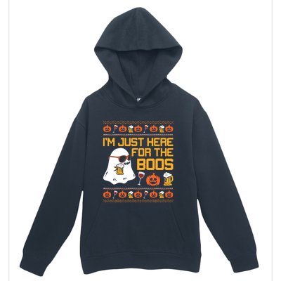 IM Just Here For The Boos Ghost Funny Halloween Urban Pullover Hoodie