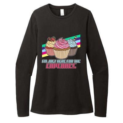 I’M Just Here For The Cupcakes Quote Pastry Baker Gift Womens CVC Long Sleeve Shirt