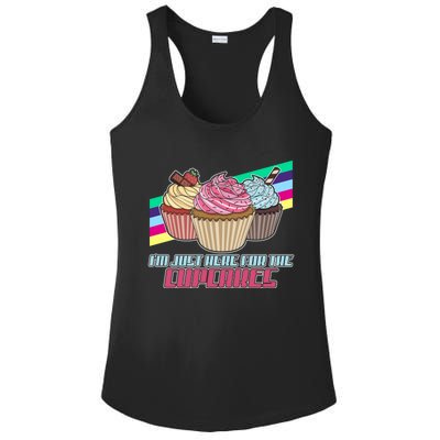 I’M Just Here For The Cupcakes Quote Pastry Baker Gift Ladies PosiCharge Competitor Racerback Tank