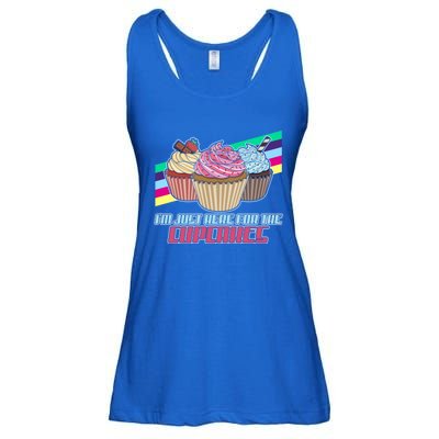 I’M Just Here For The Cupcakes Quote Pastry Baker Gift Ladies Essential Flowy Tank