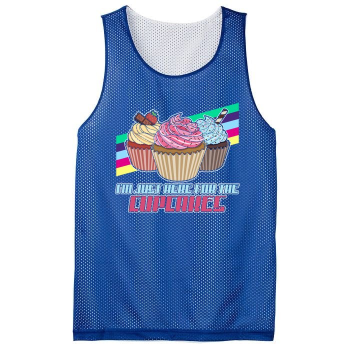 I’M Just Here For The Cupcakes Quote Pastry Baker Gift Mesh Reversible Basketball Jersey Tank