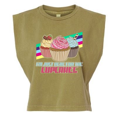 I’M Just Here For The Cupcakes Quote Pastry Baker Gift Garment-Dyed Women's Muscle Tee