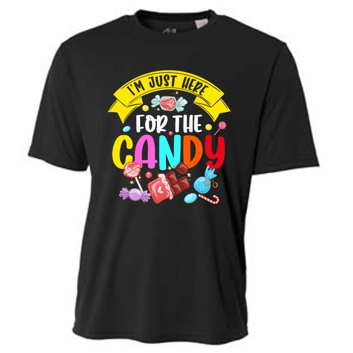 IM Just Here For The Candy Funny Halloween Food Humor Cooling Performance Crew T-Shirt