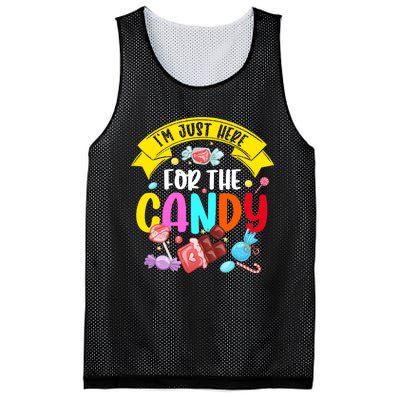 IM Just Here For The Candy Funny Halloween Food Humor Mesh Reversible Basketball Jersey Tank