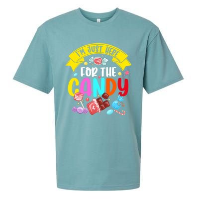 IM Just Here For The Candy Funny Halloween Food Humor Sueded Cloud Jersey T-Shirt