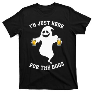 Im Just Here For Boos Halloween Pumpkin Spice Ghost Graphic T-Shirt