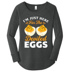 IM Just Here For The Deviled Eggs Women's Perfect Tri Tunic Long Sleeve Shirt