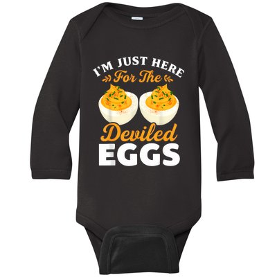 IM Just Here For The Deviled Eggs Baby Long Sleeve Bodysuit