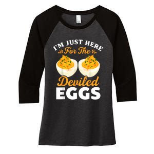 IM Just Here For The Deviled Eggs Women's Tri-Blend 3/4-Sleeve Raglan Shirt