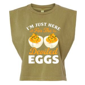 IM Just Here For The Deviled Eggs Garment-Dyed Women's Muscle Tee