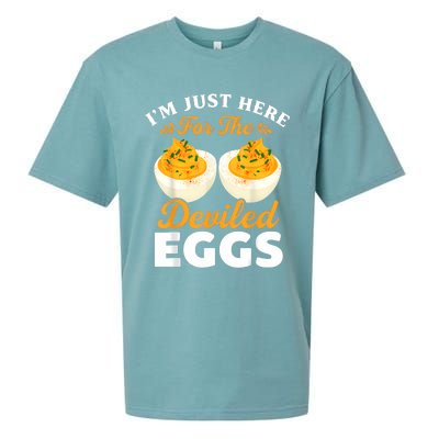 IM Just Here For The Deviled Eggs Sueded Cloud Jersey T-Shirt