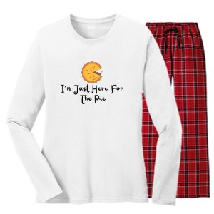 Im Just Here For The Pie Women's Long Sleeve Flannel Pajama Set 