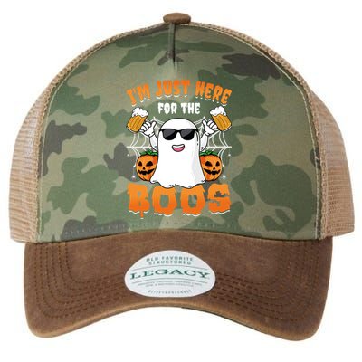 IM Just Here For The Boos Party Funny Halloween Ghost Cute Gift Legacy Tie Dye Trucker Hat