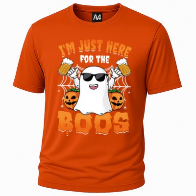 IM Just Here For The Boos Party Funny Halloween Ghost Cute Gift Cooling Performance Crew T-Shirt