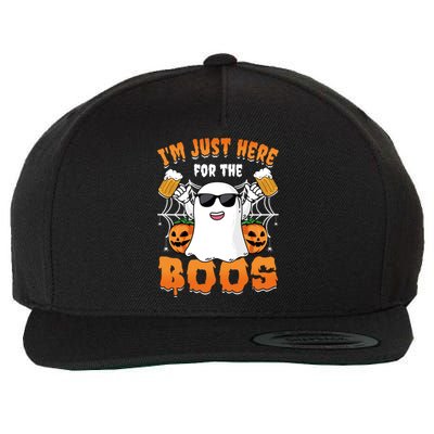 IM Just Here For The Boos Party Funny Halloween Ghost Cute Gift Wool Snapback Cap