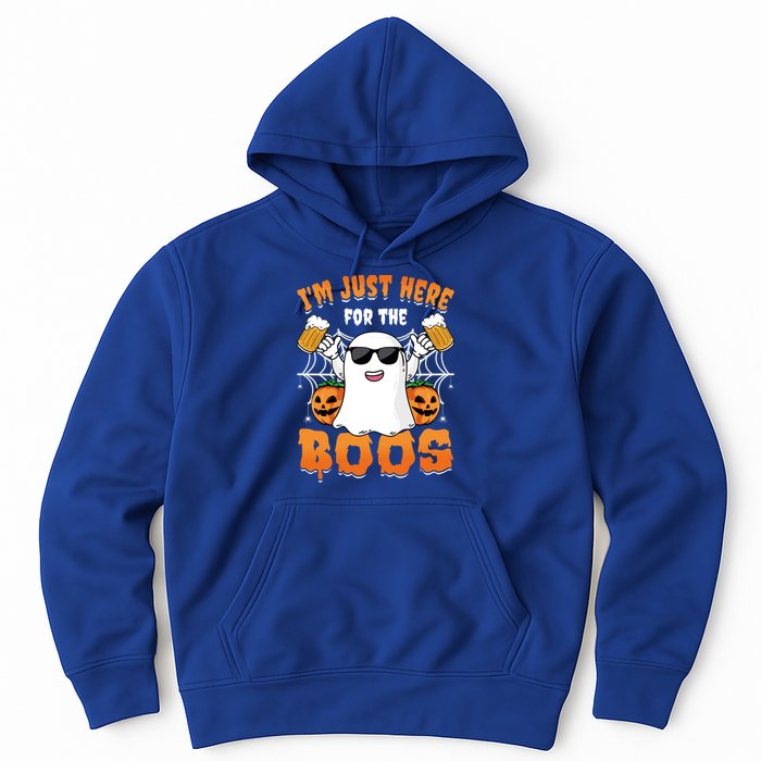 IM Just Here For The Boos Party Funny Halloween Ghost Cute Gift Hoodie