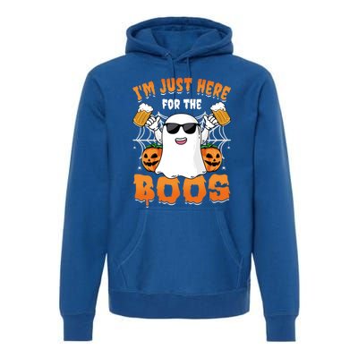 IM Just Here For The Boos Party Funny Halloween Ghost Cute Gift Premium Hoodie