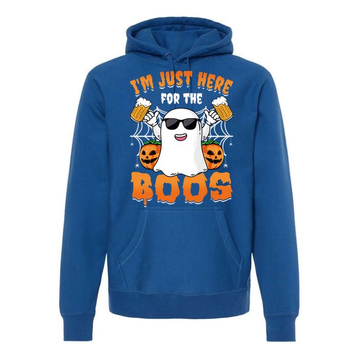 IM Just Here For The Boos Party Funny Halloween Ghost Cute Gift Premium Hoodie