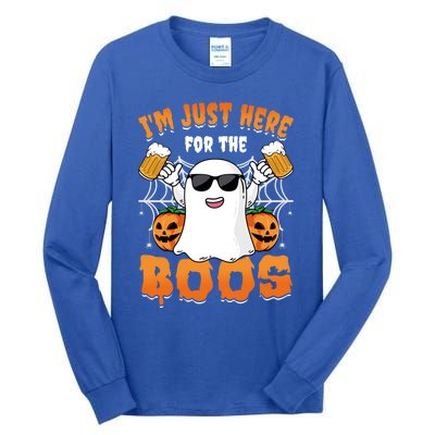 IM Just Here For The Boos Party Funny Halloween Ghost Cute Gift Tall Long Sleeve T-Shirt