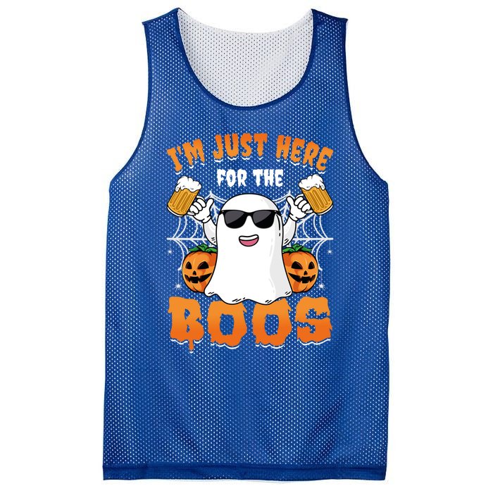 IM Just Here For The Boos Party Funny Halloween Ghost Cute Gift Mesh Reversible Basketball Jersey Tank