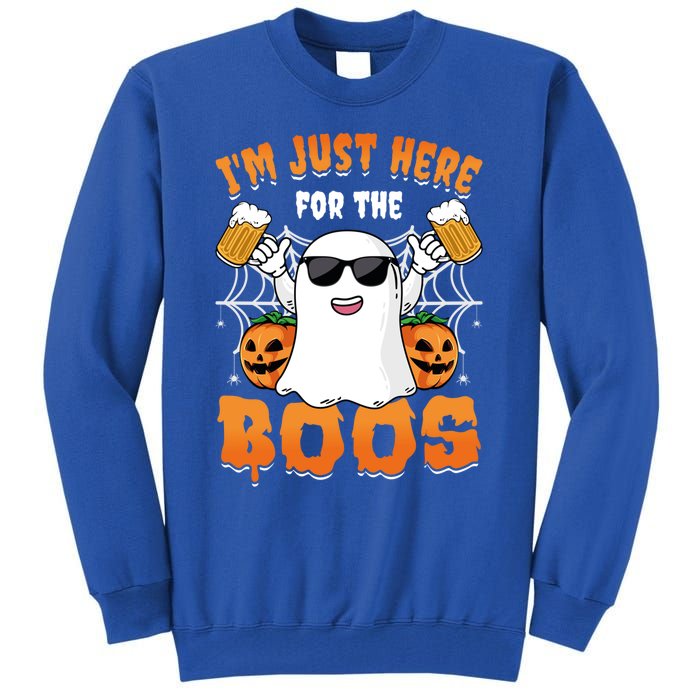 IM Just Here For The Boos Party Funny Halloween Ghost Cute Gift Tall Sweatshirt