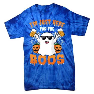 IM Just Here For The Boos Party Funny Halloween Ghost Cute Gift Tie-Dye T-Shirt