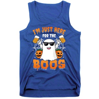 IM Just Here For The Boos Party Funny Halloween Ghost Cute Gift Tank Top