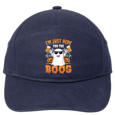 IM Just Here For The Boos Party Funny Halloween Ghost Cute Gift 7-Panel Snapback Hat