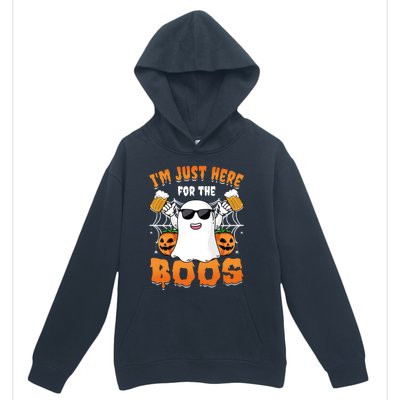 IM Just Here For The Boos Party Funny Halloween Ghost Cute Gift Urban Pullover Hoodie