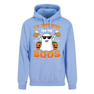 IM Just Here For The Boos Party Funny Halloween Ghost Cute Gift Unisex Surf Hoodie