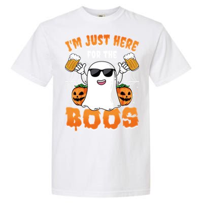 IM Just Here For The Boos Party Funny Halloween Ghost Cute Gift Garment-Dyed Heavyweight T-Shirt