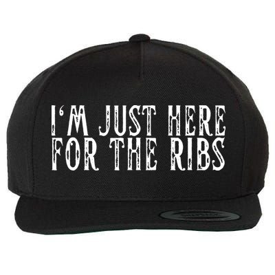 Im Just Here For The Ribs BBQ Grill Smoker Barbecue Chef Wool Snapback Cap