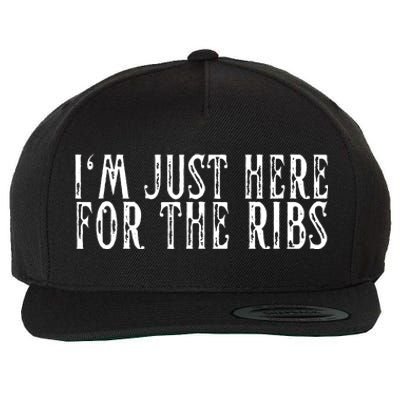 Im Just Here For The Ribs BBQ Grill Smoker Barbecue Chef Wool Snapback Cap