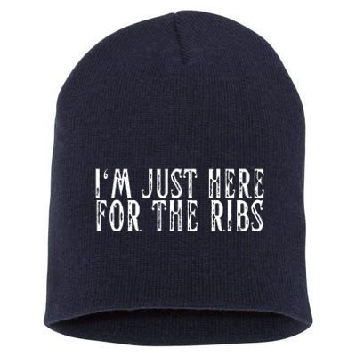 Im Just Here For The Ribs BBQ Grill Smoker Barbecue Chef Short Acrylic Beanie